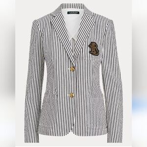 Lauren Ralph Lauren Black and White Striped Blazer